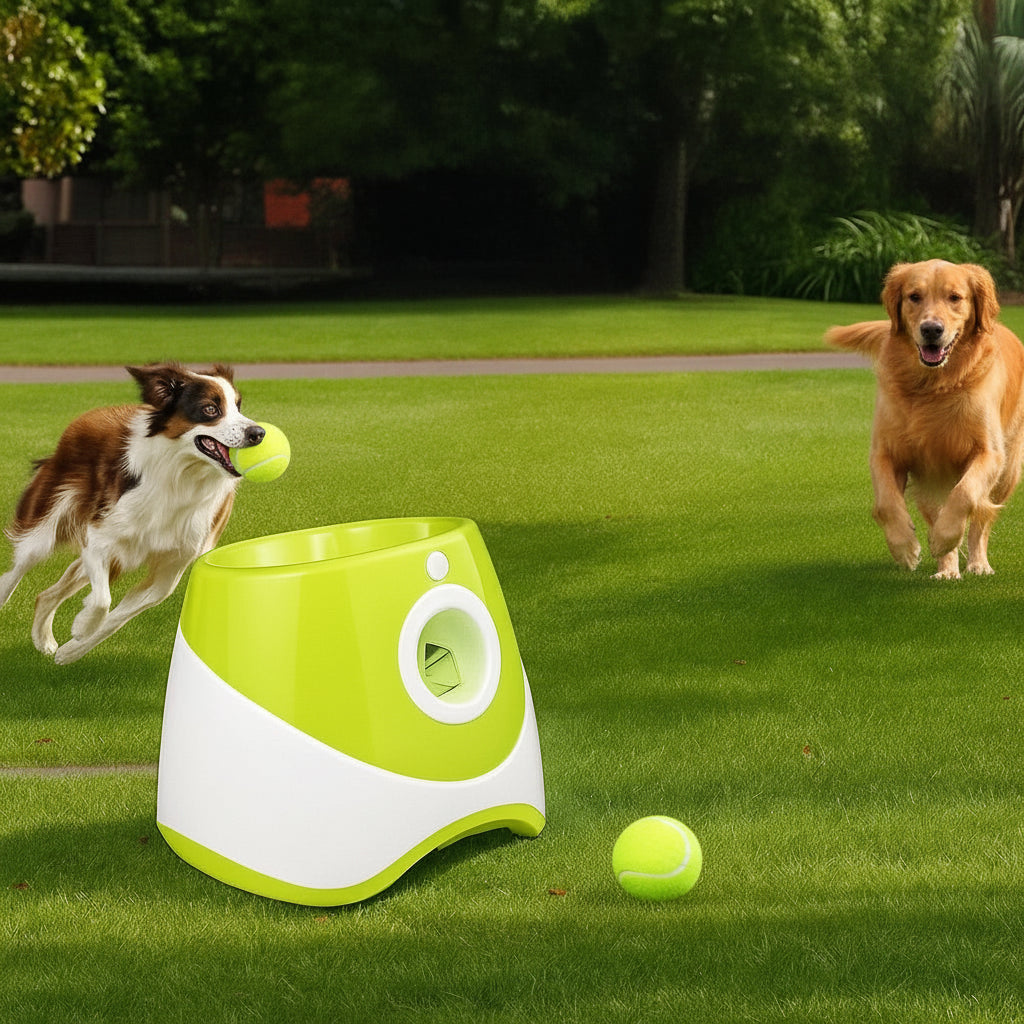 PlayFetch Automatischer Ballwerfer – Wiederaufladbares Hundespielzeug