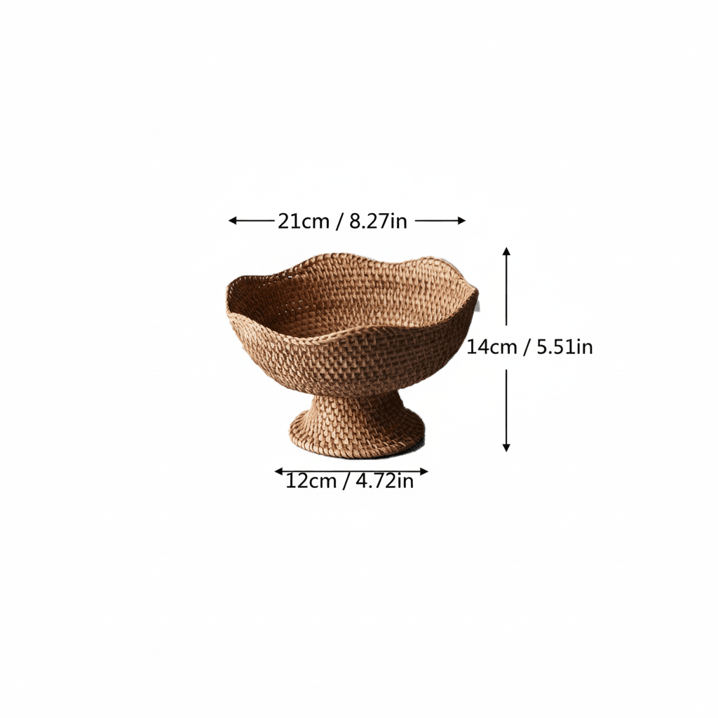 ORGANICBASK – Handcrafted Rattan Fruit Basket with a Natural Look