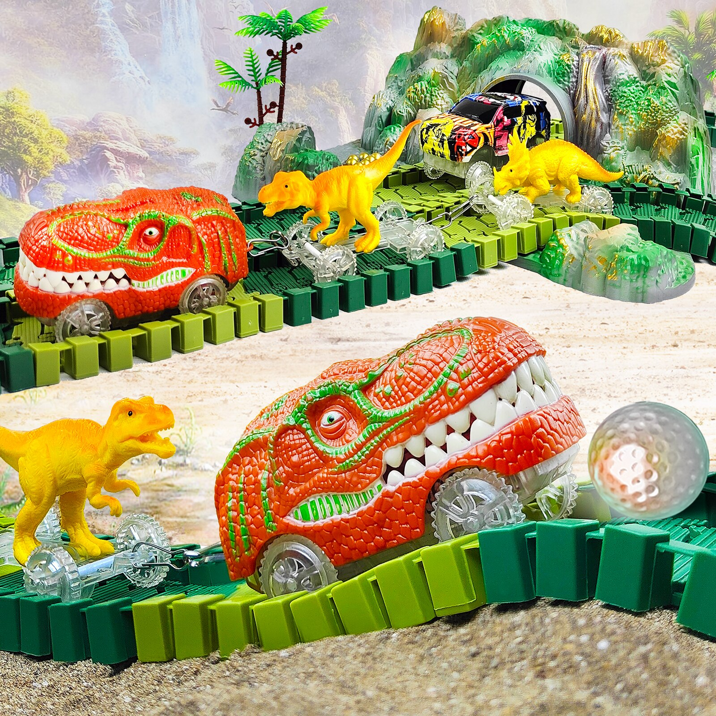  Dinoexpress Train Set - Abenteuerliches Spiel Set für Kinder-4