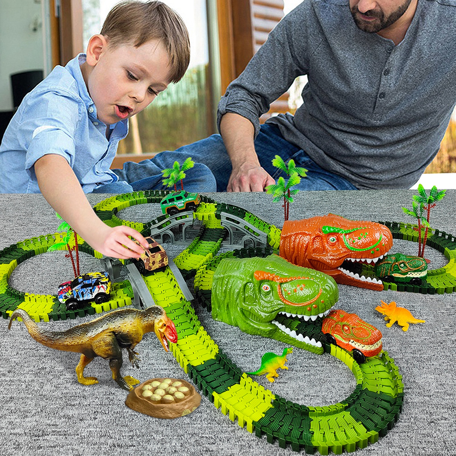 Variant image for 🎁 Set 1 = 168 Stück Zugset + 1 Dino + 1 Trainuto