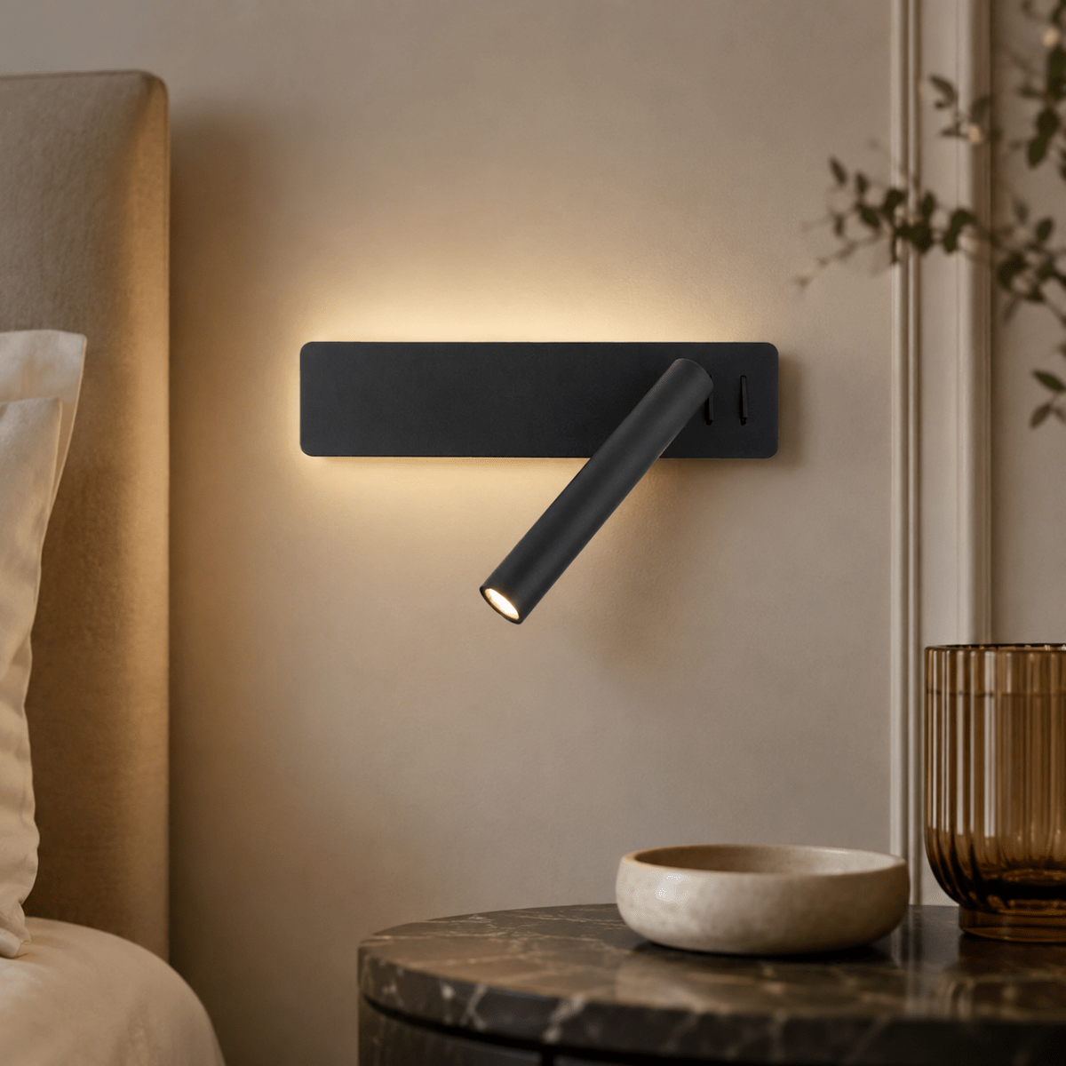 GLOWSPIN – Lampe LED rotative pour un éclairage flexible du lit et de la lecture