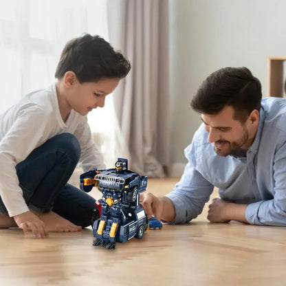 RoboCar – Coche de policía 2 en 1 y robot con luz y sonido