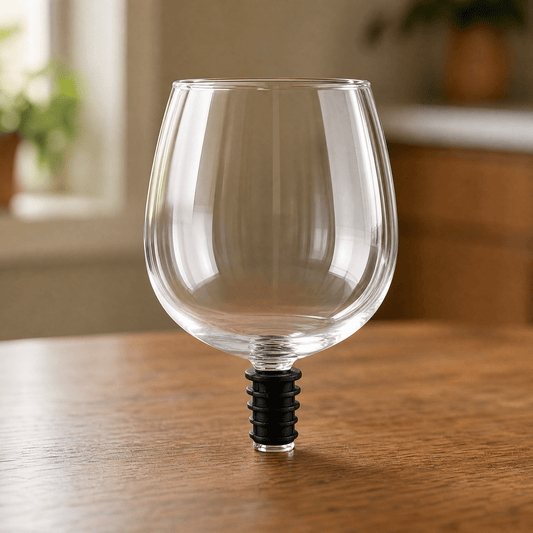VINOBEL – Bicchiere da vino senza stelo con tappo per bottiglia