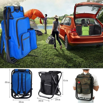 CAMOCHAIR PACK - 3-in-1 camouflage rucksack with folding chair & cooler compartment