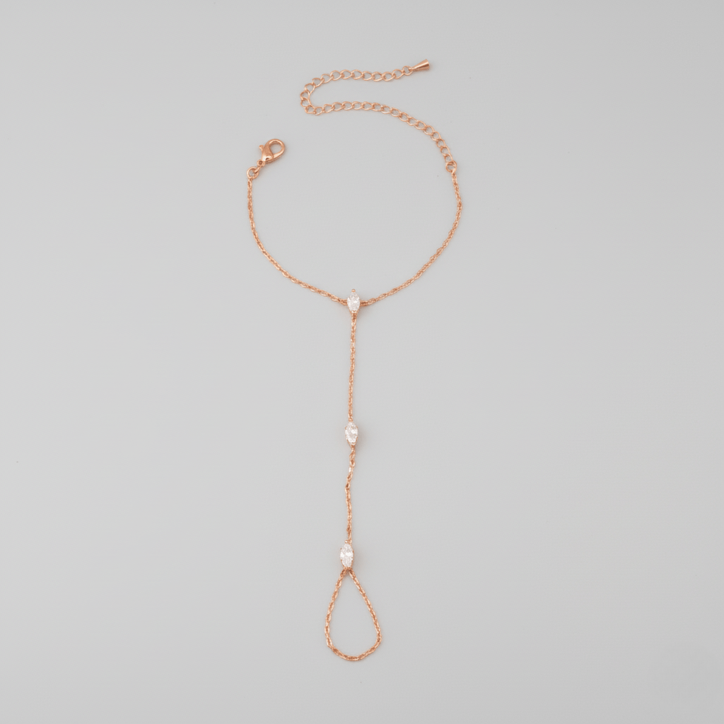 RAYLISS – Pulsera ajustable de anillo para dedo de acero inoxidable con cristales