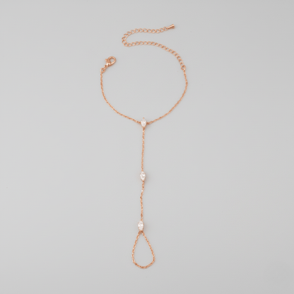 RAYLISS – Pulsera ajustable de anillo para dedo de acero inoxidable con cristales