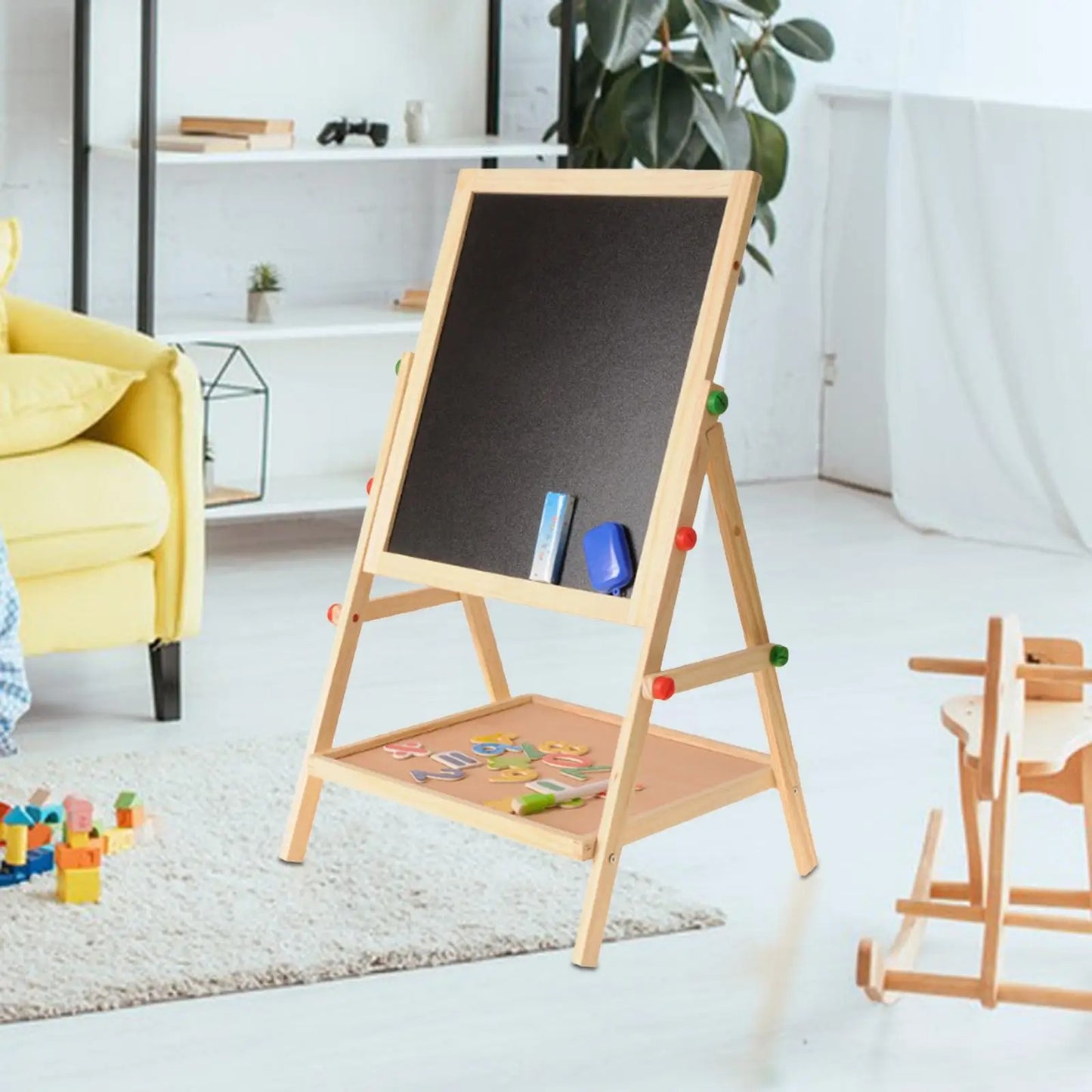 SketchStar Duo – Caballete creativo para niños con pizarra y tablero blanco