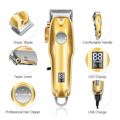 LuxCut – Tondeuse sans fil avec affichage LED pour un coiffage précis