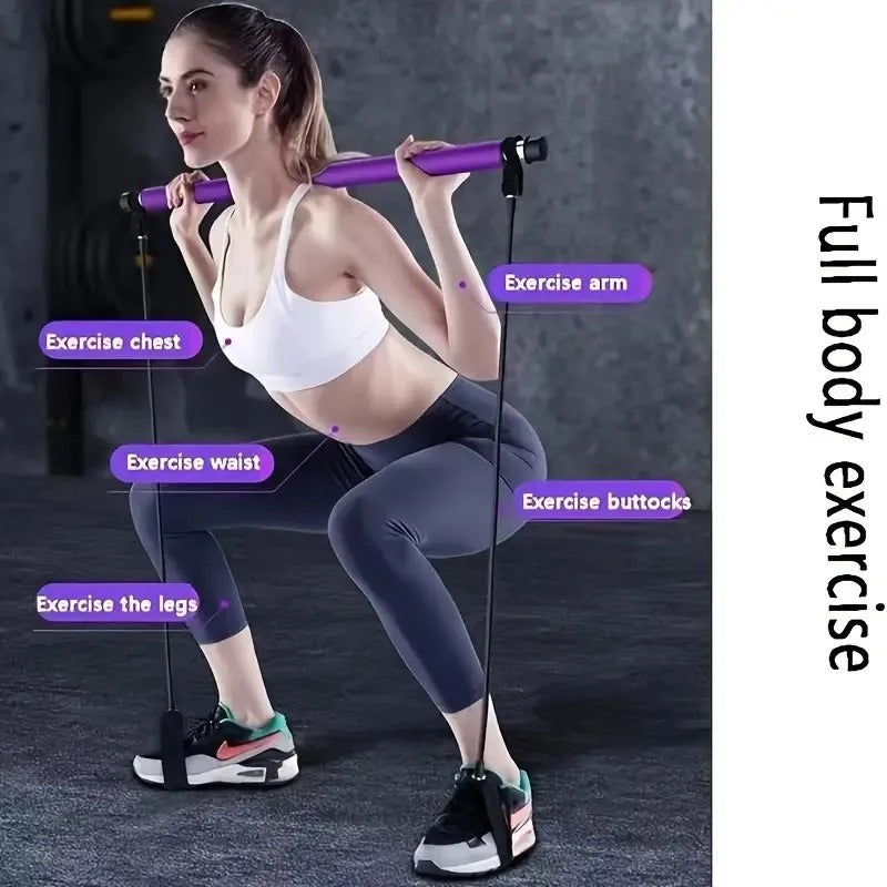 Set de barras Pilatescore – Equipo portátil de entrenamiento Pilates con bandas de resistencia