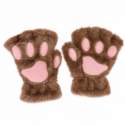 PAWLETTA – Mitaines en peluche à motif de pattes de chat