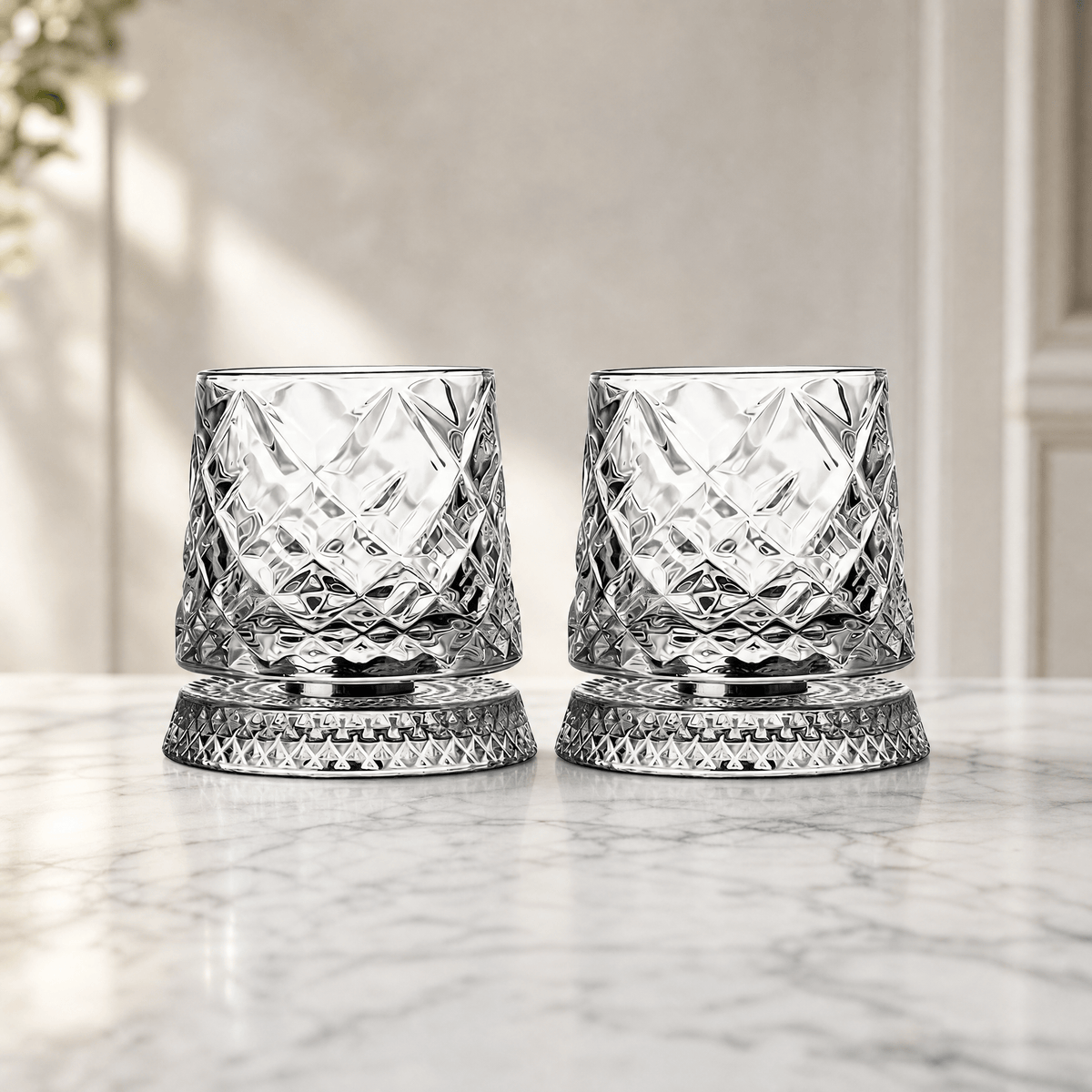 VETRANO – Verres à whisky avec base rotative à 360°
