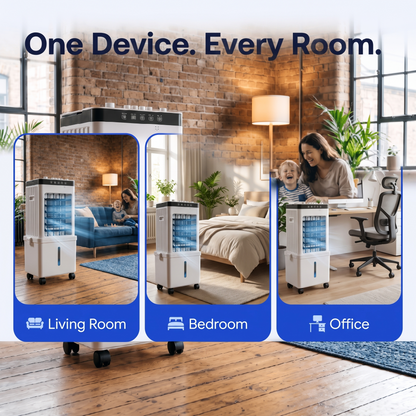 COOLNOVA PRO – Aire acondicionado móvil premium sin tubo de escape – Enfriador de aire turbo 3 en 1 con baterías de hielo