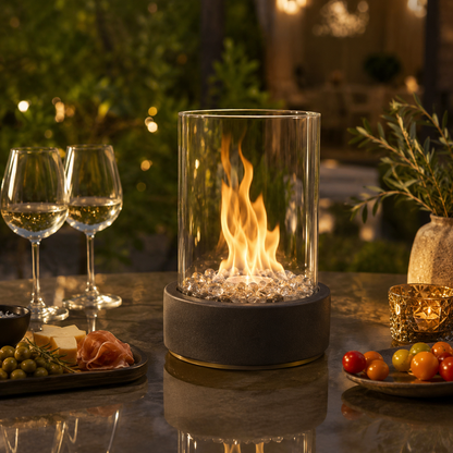 COSYFLAME – Modern Table Fireplace with Real Flames & Smoke-Free Bioethanol Fueling