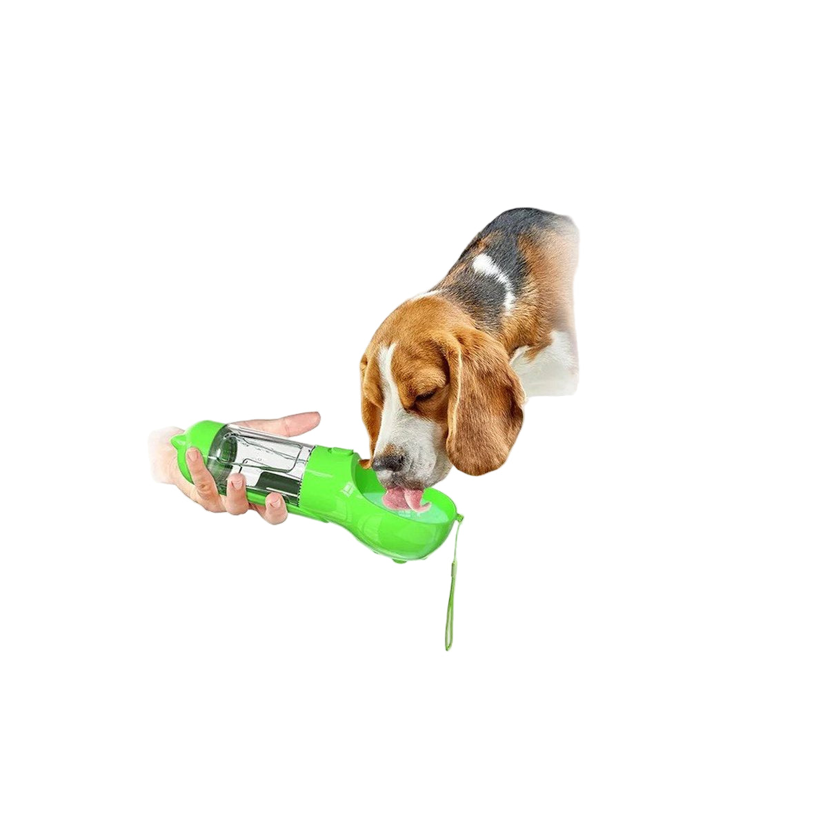 WALKIEPET BOTTLE – Tragbare 2-in-1 Hunde-Trink- & Futterflasche mit Kotbeutelhalter
