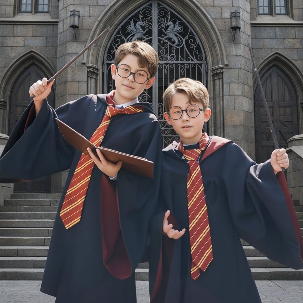 WIZARDCRAFT – Disfraz completo de mago de Hogwarts con capa y accesorios para niños y adultos