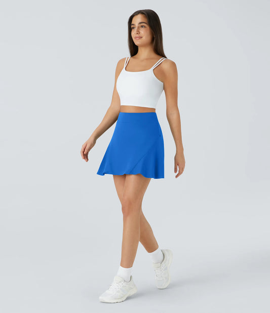 COURTLINE - 2-in-1 tennis skirt with concealed side pockets & flat waistband
