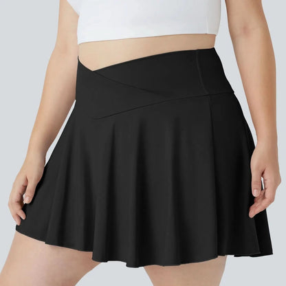 SOFTLYZERO – Luftiger 2-in-1 Tennisrock mit Crossover-Bund & Taschen
