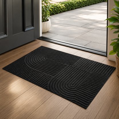 AQUARAY – Absorbent, washable mat with flowing line pattern
