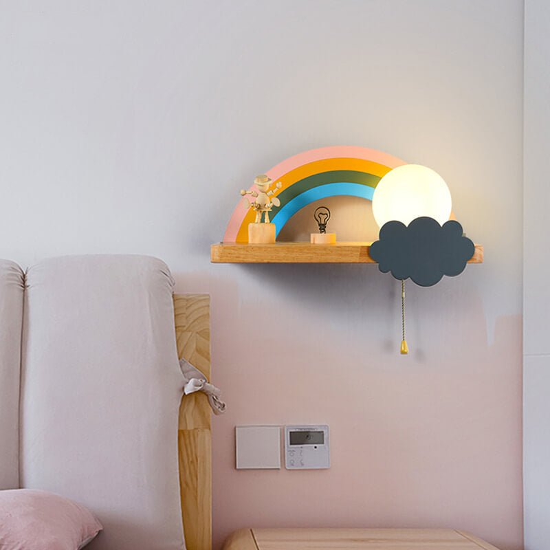 CARTOGLOW – Lampada da parete arcobaleno nordica per cameretta e camera da letto