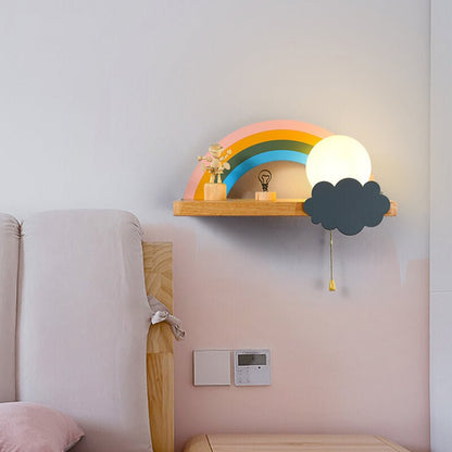 CARTOGLOW – Lampada da parete arcobaleno nordica per cameretta e camera da letto