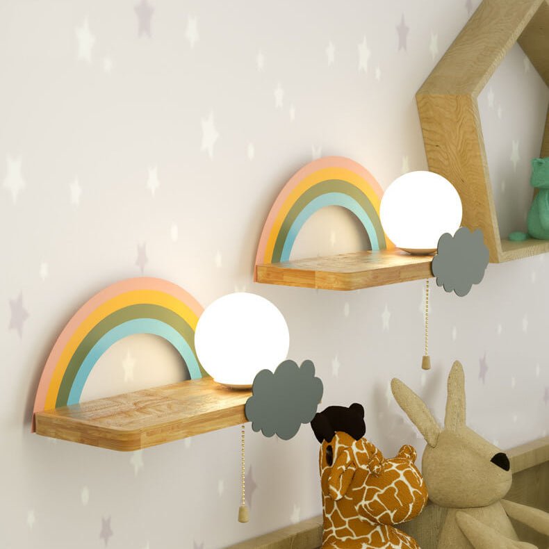 CARTOGLOW – Lampada da parete arcobaleno nordica per cameretta e camera da letto