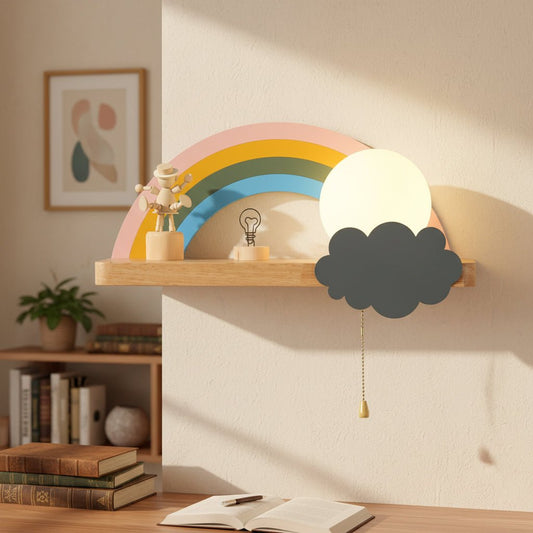 CARTOGLOW – Lampada da parete arcobaleno nordica per cameretta e camera da letto