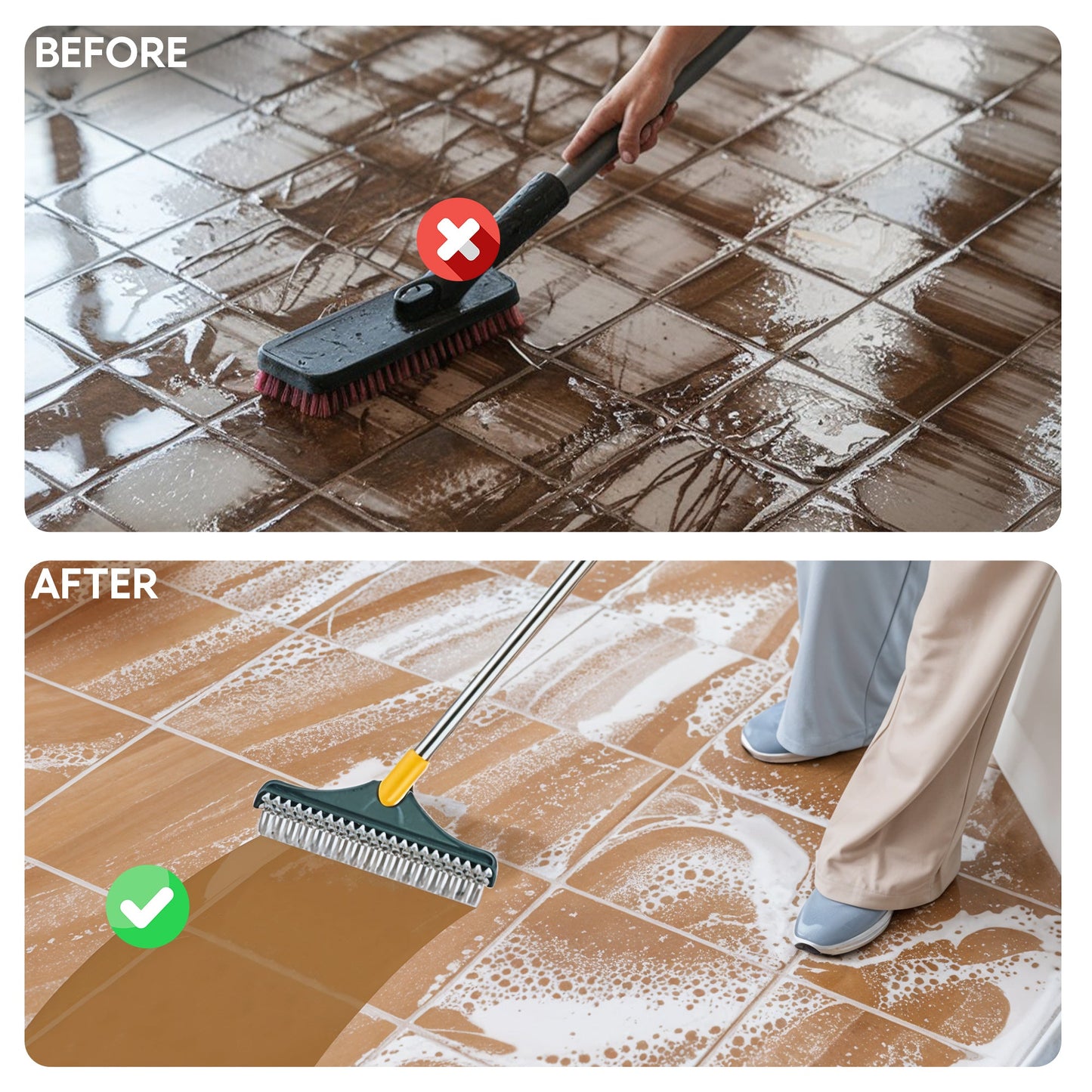 FlexSweep Brush – 2-in-1 Floor & Joint Cleaning Brush
