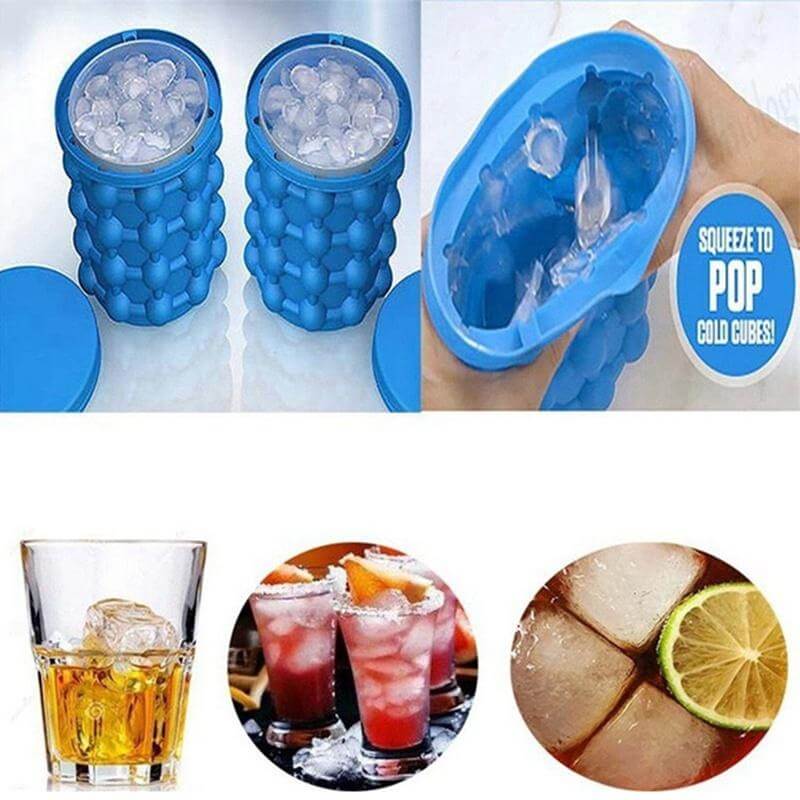IceCube Maker - Space-saving 2-in-1 silicone ice cube tray with cooling function