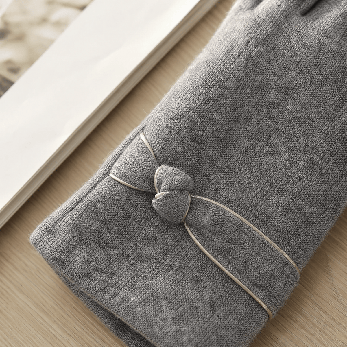 BELLAVORA – Gants pour femme avec nœud décoratif