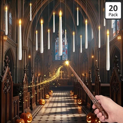 SPELLORA – Bougies LED flottantes avec télécommande en forme de baguette magique