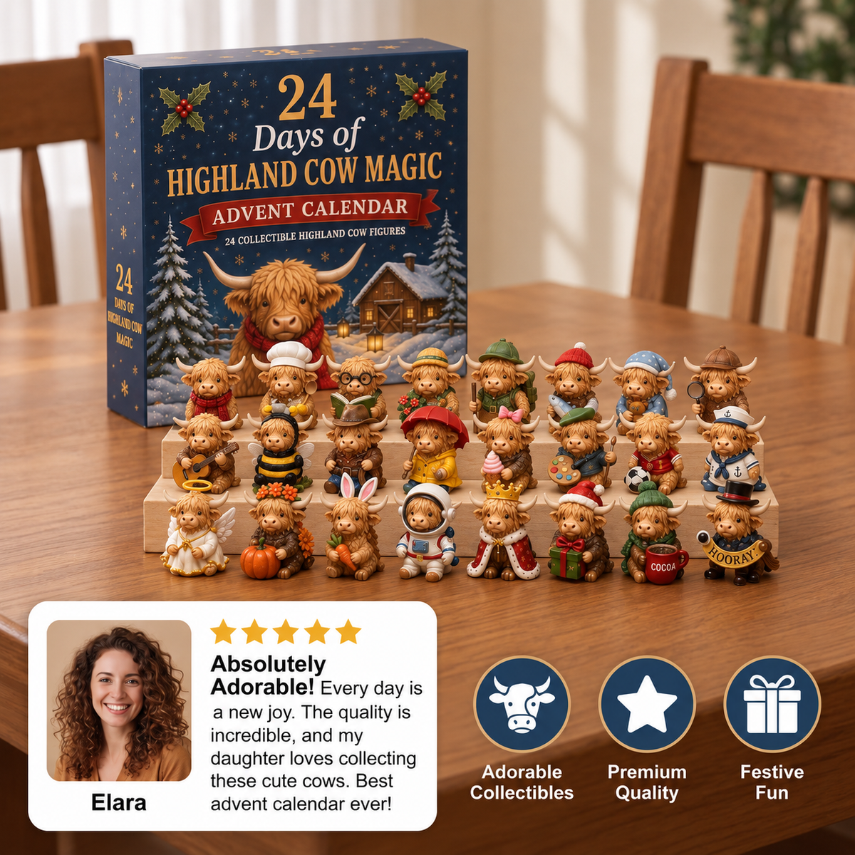 HIGHLANDIA – Highland-Cow-Adventskalender mit 24 Sammelfiguren