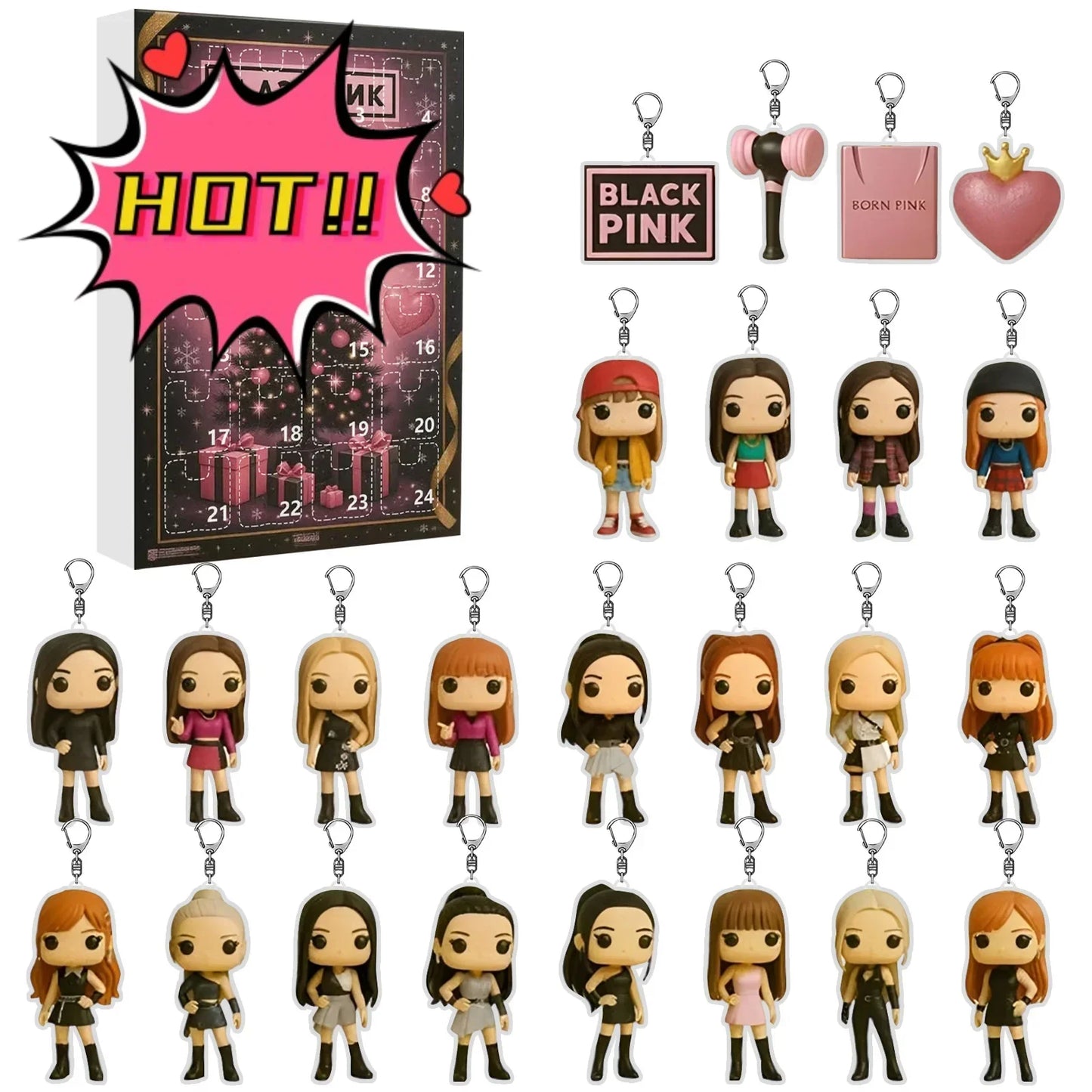 JOYDOLLZ – Calendario de Adviento de 24 días con muñecas coleccionables para niños y fans del K-Pop | Cuenta regresiva de Navidad con sorpresa diaria