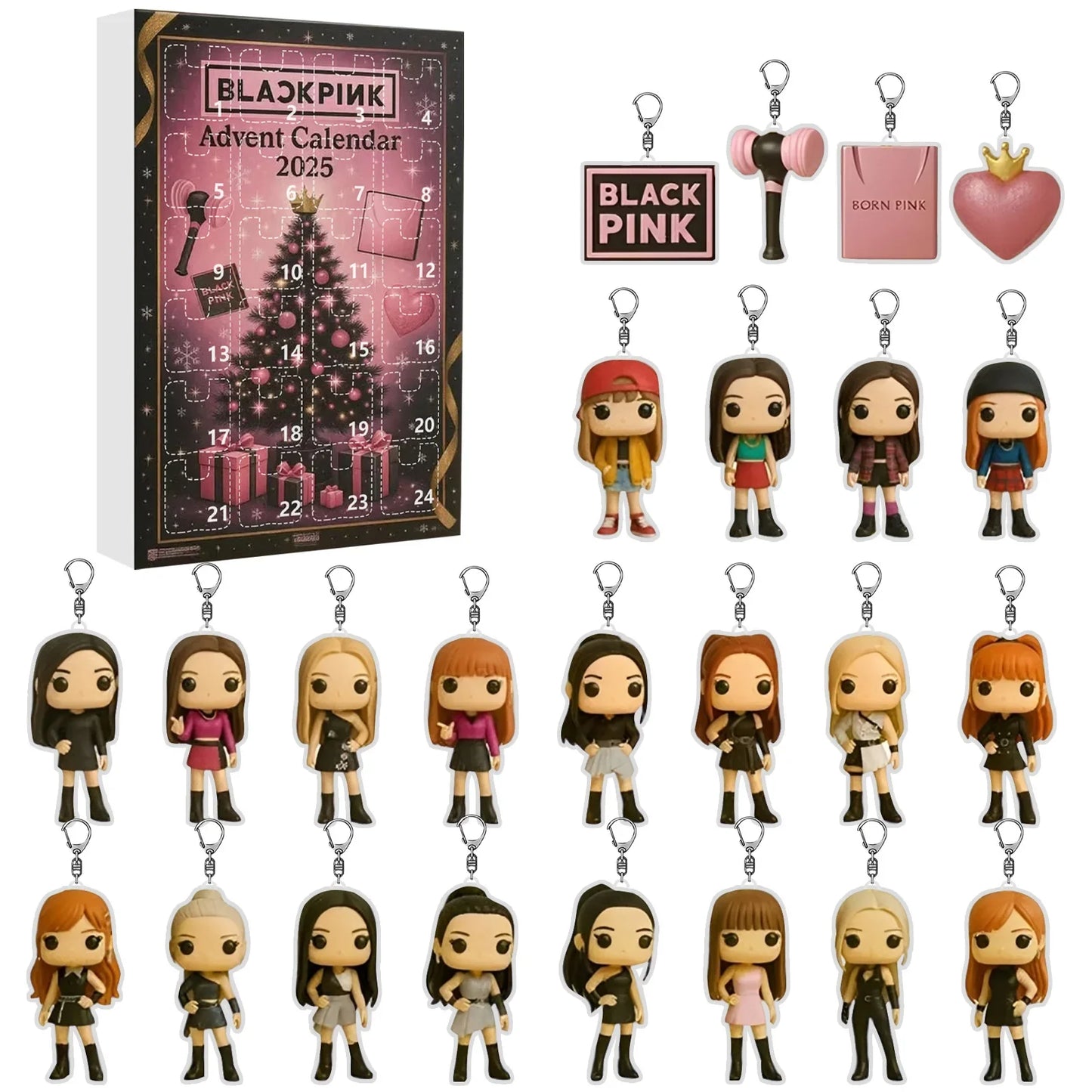 JOYDOLLZ – Calendario de Adviento de 24 días con muñecas coleccionables para niños y fans del K-Pop | Cuenta regresiva de Navidad con sorpresa diaria