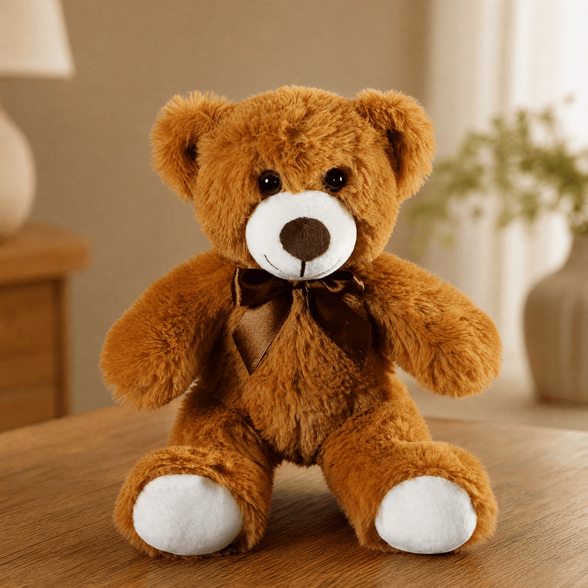AMORETTA – Stuffed teddy bear or puppy with satin bow