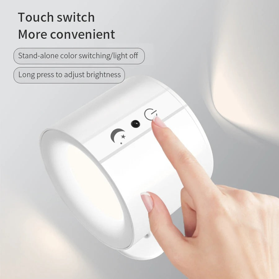 LumiSpin LED wall lamp - Dimmable & 360° rotatable for every home