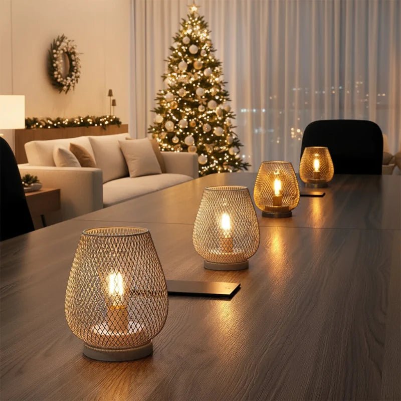 LUMICOVE – Kabellose Metall-Tischlampe mit warmem LED-Edisonlicht für gemütliche Räume