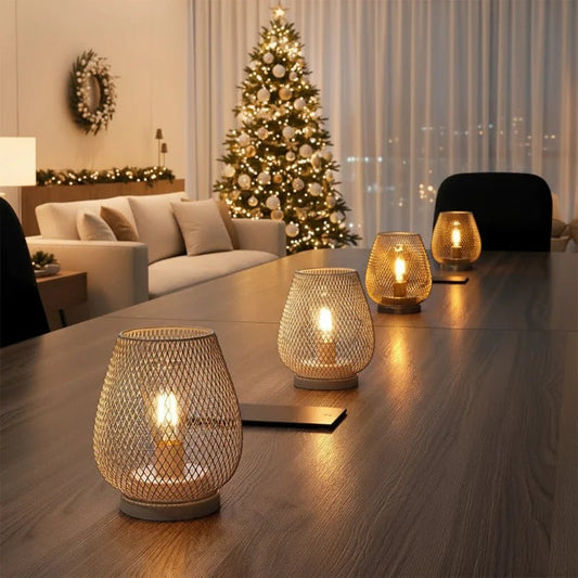 LUMICOVE – Kabellose Metall-Tischlampe mit warmem LED-Edisonlicht für gemütliche Räume