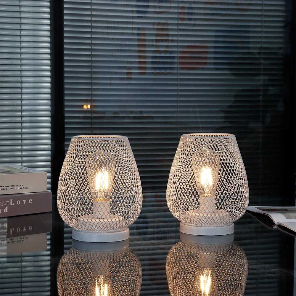 LUMICOVE – Kabellose Metall-Tischlampe mit warmem LED-Edisonlicht für gemütliche Räume