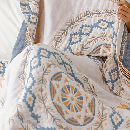 MANDALORA – Manta de algodón con estampado de mandala boho