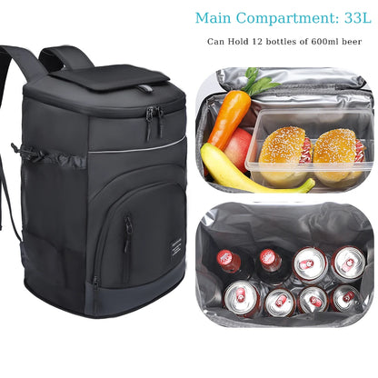 33L Kühlrucksack Mit Hochwertiger Isolierung - Kühltasche Für Rucksack, Wasserdicht, Ergonomisches Design, Ideal Für Outdoor-Aktivitäten 4