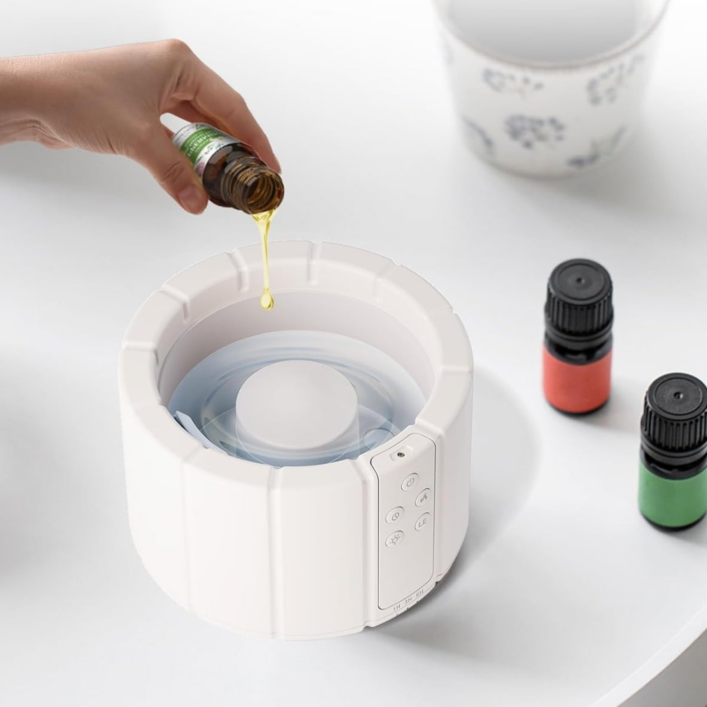 AuroMist Ultrasonic Flame Humidifier | Cozy Humidifier with Campfire Light and Aromatherapy Function