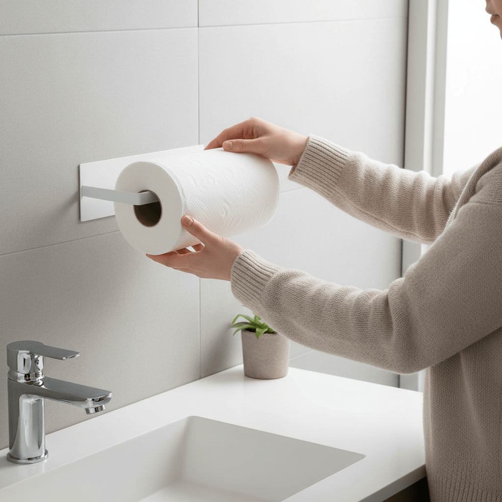 NEATHOLD MOUNT – Robust paper towel holder with iron construction, easy to install