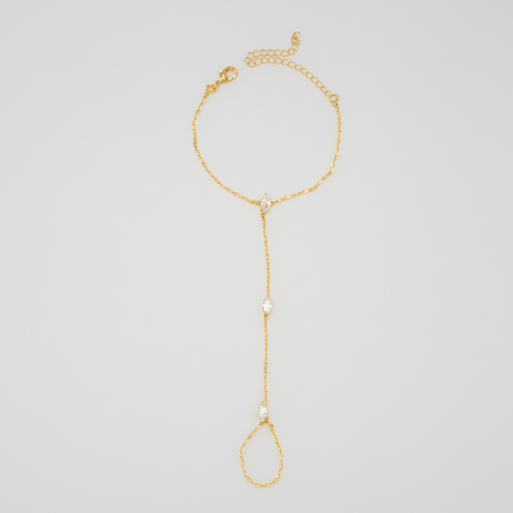 RAYLISS – Pulsera ajustable de anillo para dedo de acero inoxidable con cristales