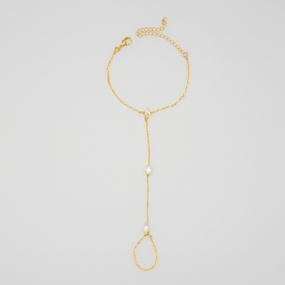 RAYLISS – Pulsera ajustable de anillo para dedo de acero inoxidable con cristales