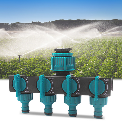 Premium 4-way garden hose distributor - Adjustable tap adapter