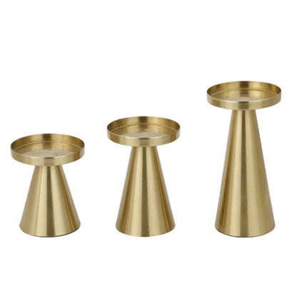 AUREVIA – Set de bougeoirs à l’aspect laiton brossé