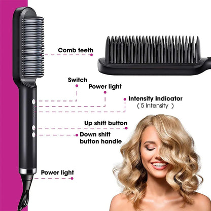 Smoothease Styler – Alisador de cabello con cepillo de cerámica para un peinado rápido y saludable