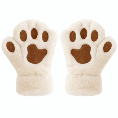 PAWLETTA – Mitaines en peluche à motif de pattes de chat