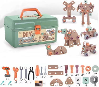  Konstruktionsvergnügen - 100 -Stück -Werkzeug -Set für kreative Kinder-3