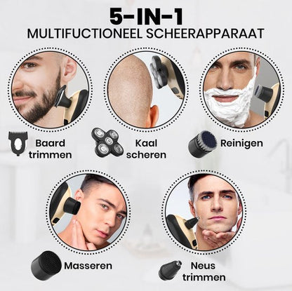 5-in-1 Rasierer Herren - Ergonomischer Rasierapparat mit Rasierklingen für Glatte Rasur-5